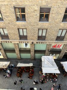 Piglet's Market in Florence: view from the attic.