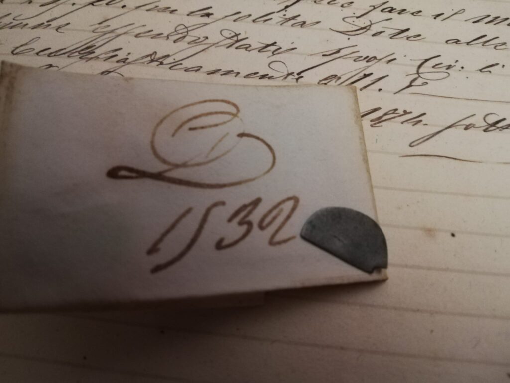 Historical record at the Archive of Innocenti in Florence 